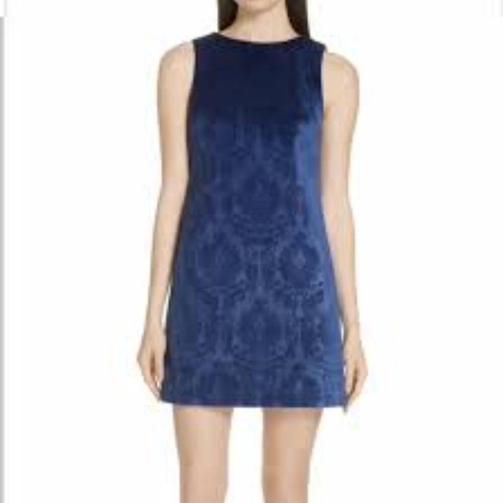 ALICE & OLIVIA CLYDE SLEEVELESS DAMASK SHIFT DRESS SIZE 6